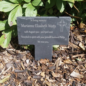 personalised memorial plaque, grave stone, grave marker, memorial gift, in loving memory, image 3