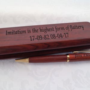 Personalised Wooden pen case and pen, wooden pen case, wooden pen, personalised pen, personalised pen box,folding pen case lg rosewood case