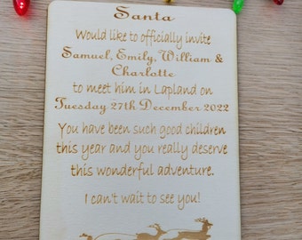 Personalised santa invitation, lapland invitation, letter from Father Christmas, Santa letter.