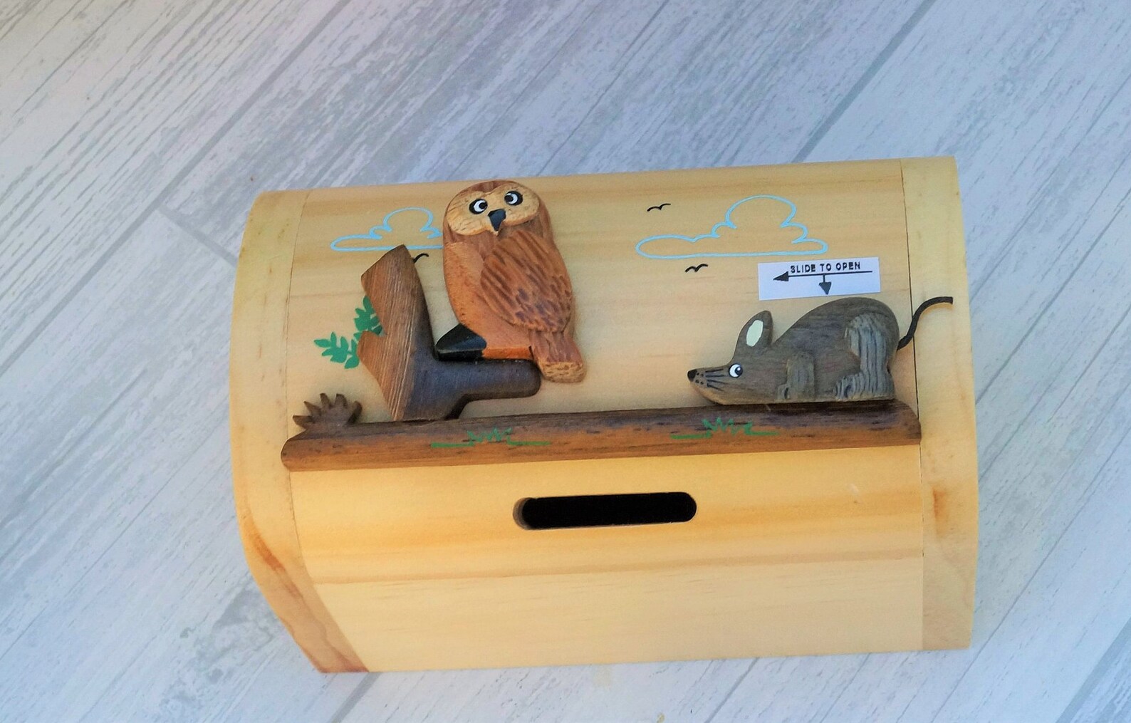 Childrens wooden money box personalised money box animal Etsy