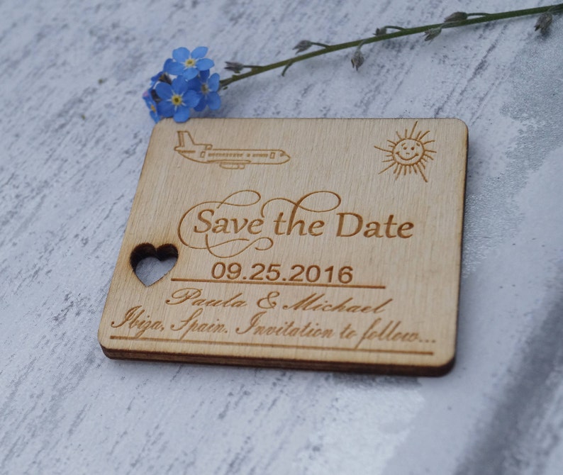 wooden save the date, wedding stationery, save the date magnets, save the date, engraved stationery, personalised wedding,wedding invitation image 6