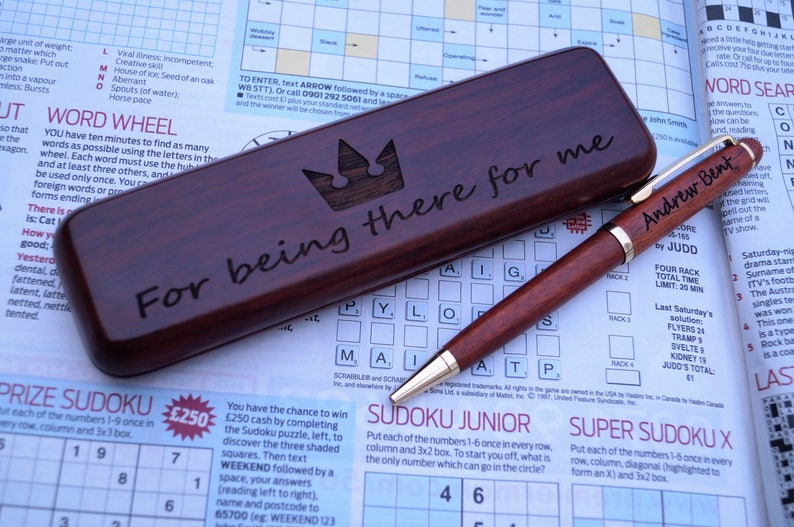 Personalised Wooden pen case and pen, wooden pen case, wooden pen, personalised pen, personalised pen box,folding pen case image 5