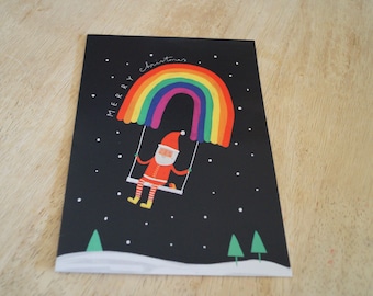 christmas card, Lockdown Christmas card, keepsake gift, christmas gift idea, lockdown card, secret santa gift, rainbow christmas card