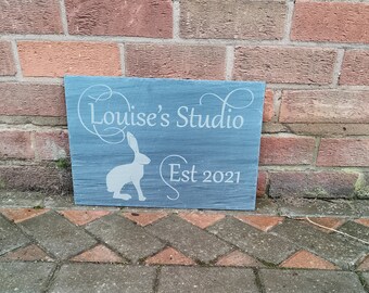 Slate house sign, Hare house sign, engraved hare, farm house sign, personalised house sign, house plaque, house name, house plaque