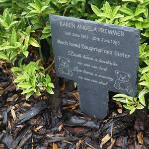 personalised memorial plaque, grave stone, grave marker, memorial gift, in loving memory, image 1