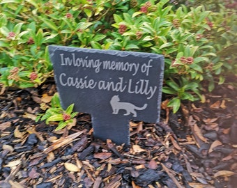 personalised cat memorial plaque, grave stone, grave marker, memorial gift, in loving memory,