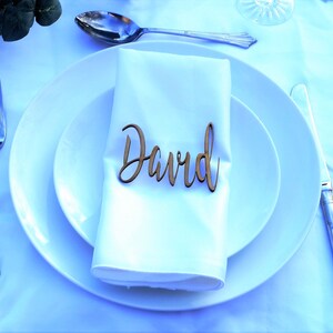 Wooden name place setting, wooden wedding place name, wedding place setting , table setting, name place setting wedding setting card image 5