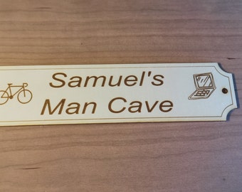 Personalised wooden road sign. hanging plaque