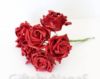  RelatoHolife Silk Fake Flowers with Red Acorns for