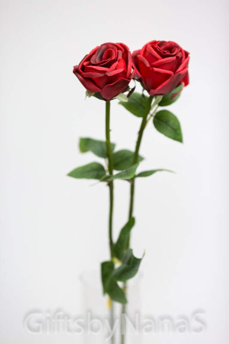Red Real Touch Flowers Real Touch Roses Dark Red Silk Roses Etsy