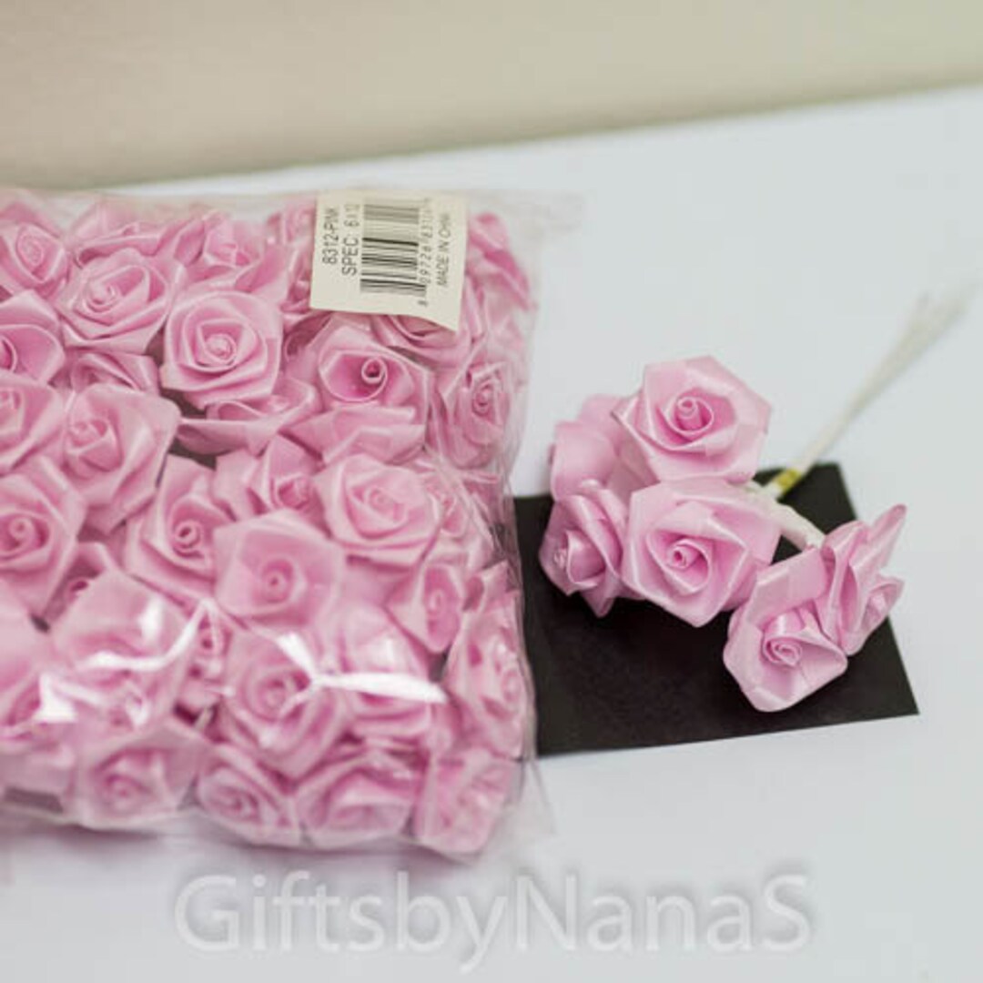 Hot Pink Glitter Roses, Fuchsia Foam Roses, Silk Flowers, Pink