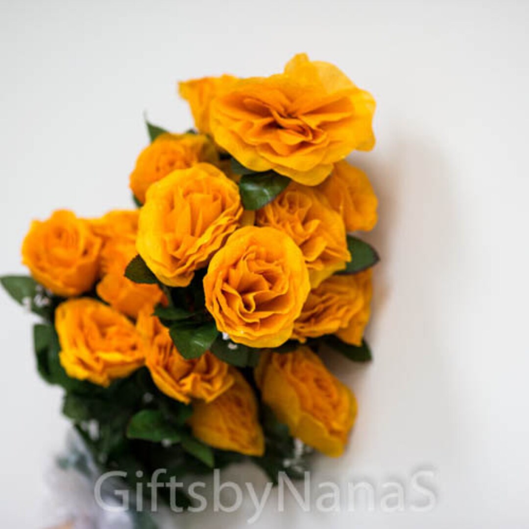 Orange Silk Roses, 24pc Orange Fake Flowers, Cheap Silk Flowers, Bulk