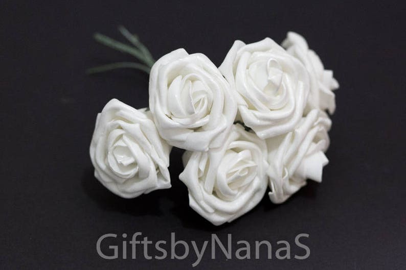 Pearl White Foam Roses 36pc White Silk Flowers Bulk Silk Etsy
