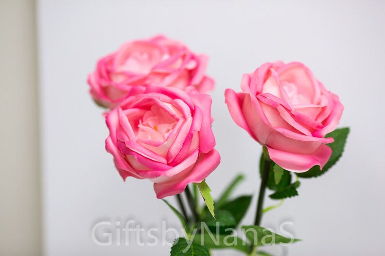 Pink Roses Silk Real Touch Flowers Real Touch Roses Silk Etsy