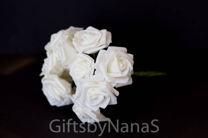 Creamy White Foam Roses 10pc Foam Roses Bulk Silk Flowers Etsy