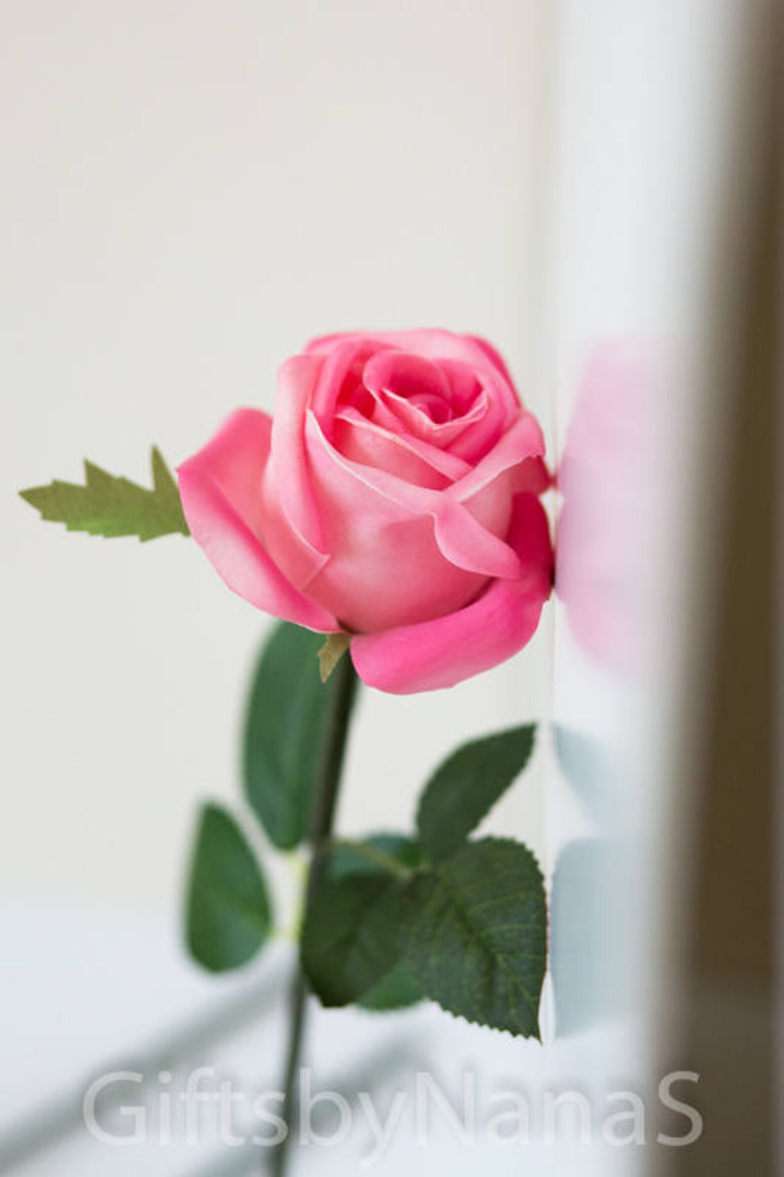 Pink Real Touch Flowers Hot Pink Real Touch Roses Silk Etsy