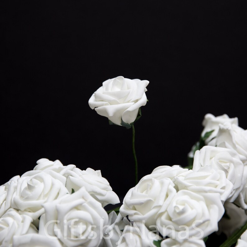 White Foam Roses Large White Roses Bulk Silk Flowers Cheap Etsy
