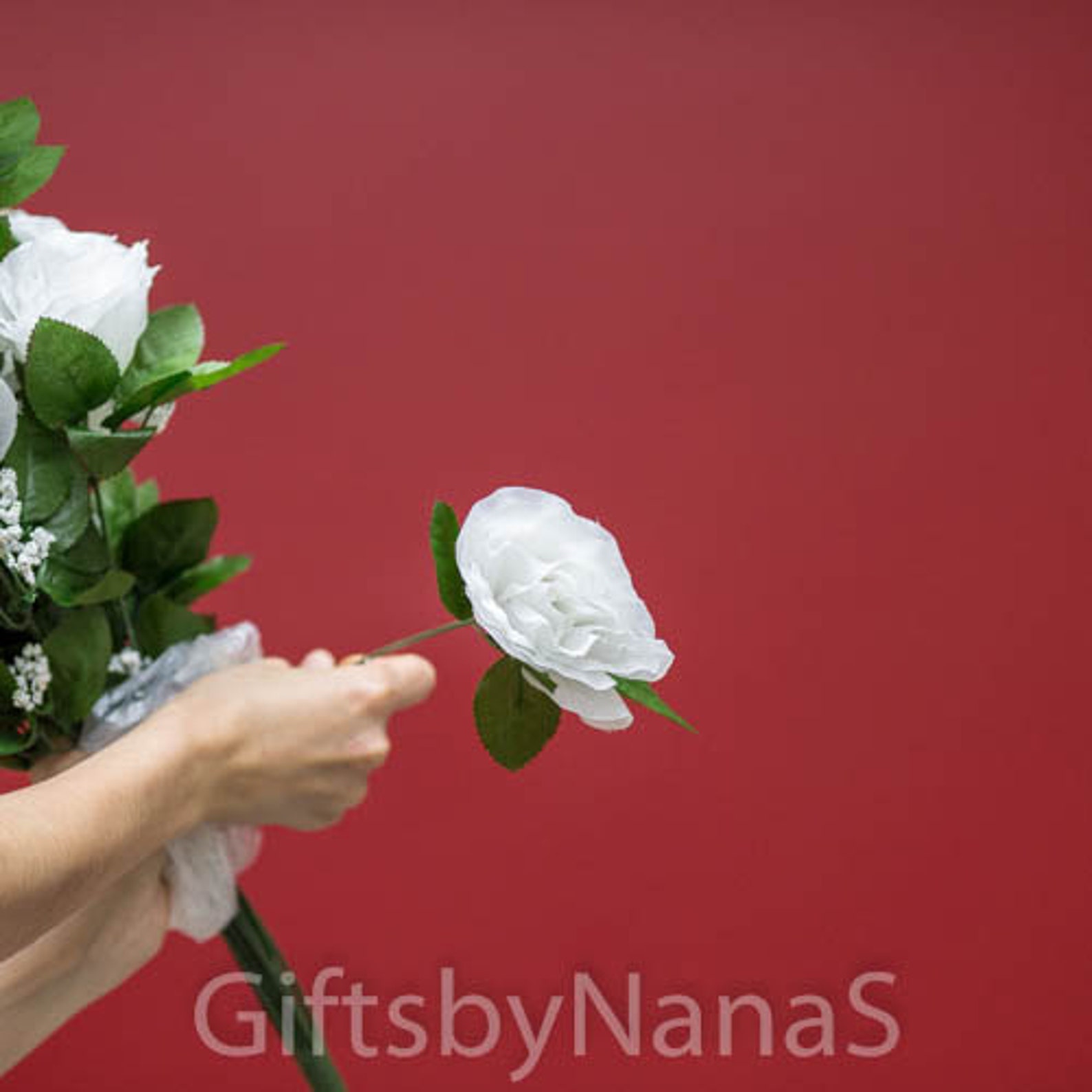 White silk flowers 24pc silk roses bush silk flowers bulk Etsy