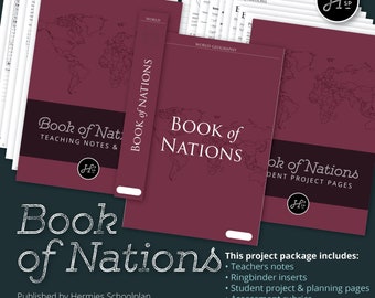 Homeschool Geography - Book of Nations Project Pages - Digital Download