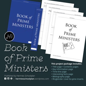 Homes School – Australian History - Book of Prime Ministers - Digital Download