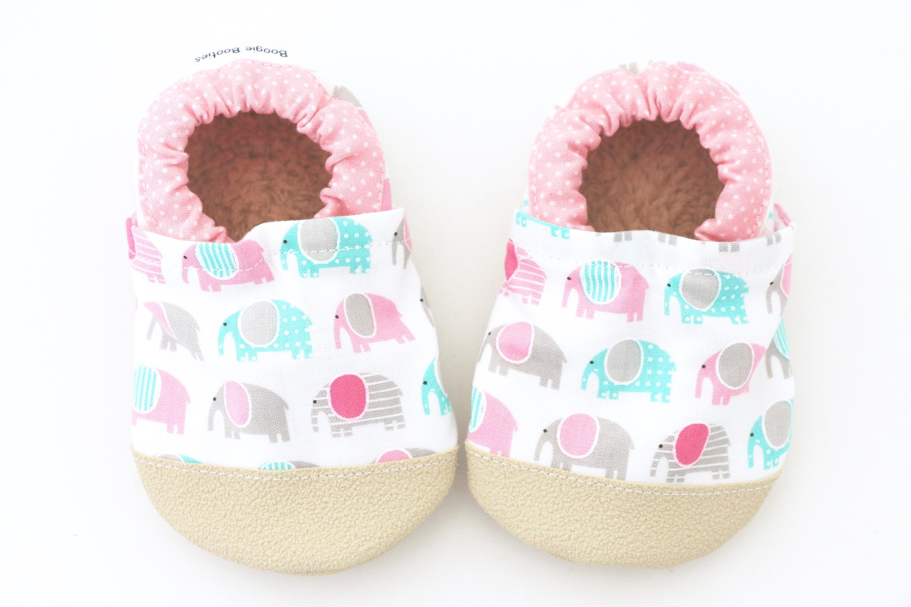 Elephant baby shoes girl baby booties pink soft sole shoes Etsy