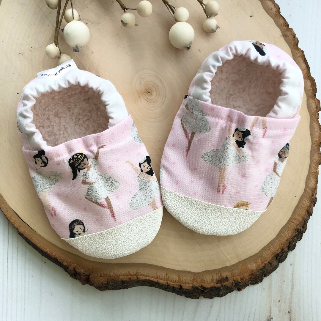 Ballerina Baby Shoes Girl Baby Booties Soft Sole Shoes Vegan Nonslip