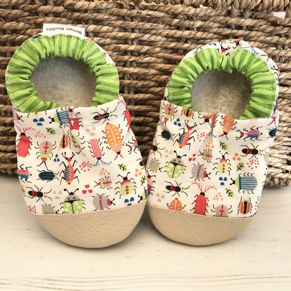 Doodlebug baby shoes boy girl baby booties bugs soft sole shoes toddler shoes non slip baby shoe with toe guards baby gift baby explorer