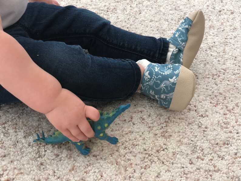 Dinosaur baby shoes boy baby booties soft sole shoes dinosaur Etsy
