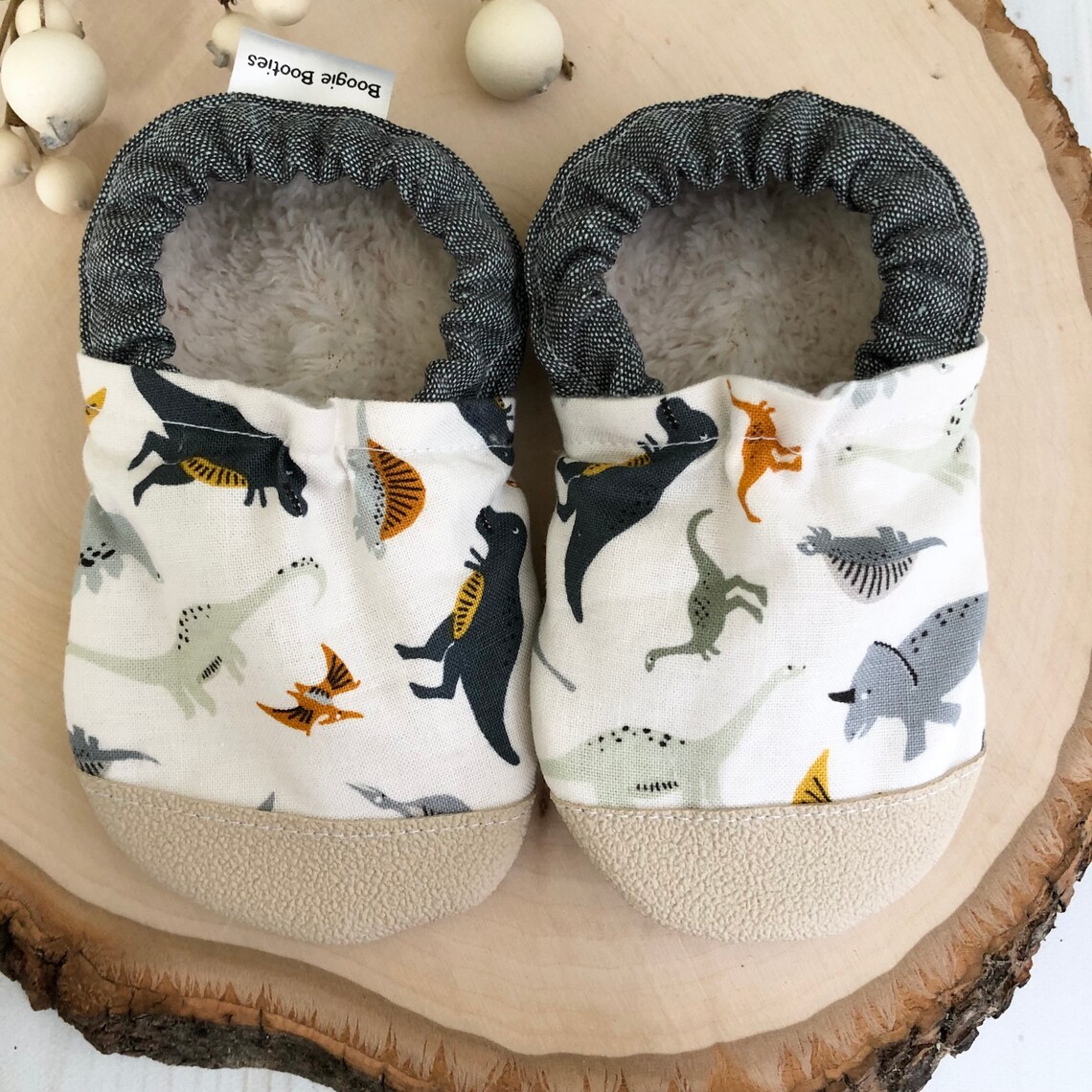 Dinosaur Baby Shoes Boy Baby Booties Soft Sole Shoes Dinosaur Etsy