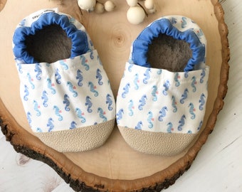 Seahorse baby shoes girl baby booties boy soft sole shoes toddler shoes baby mocs nautical baby shoes baby shower gift beach baby clothing