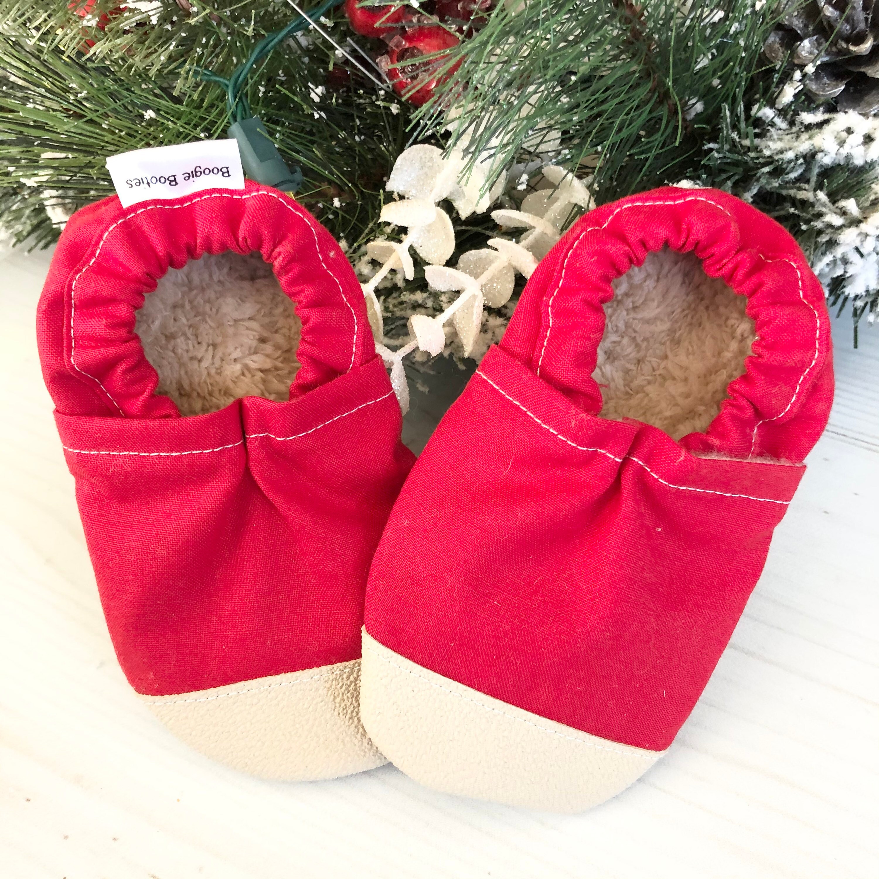 Red baby shoes boy baby booties girl red soft sole shoes red Etsy