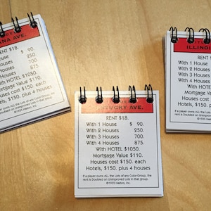 Monopoly Property Card Mini Notebook, Diario, Bloc de notas (Rojo)