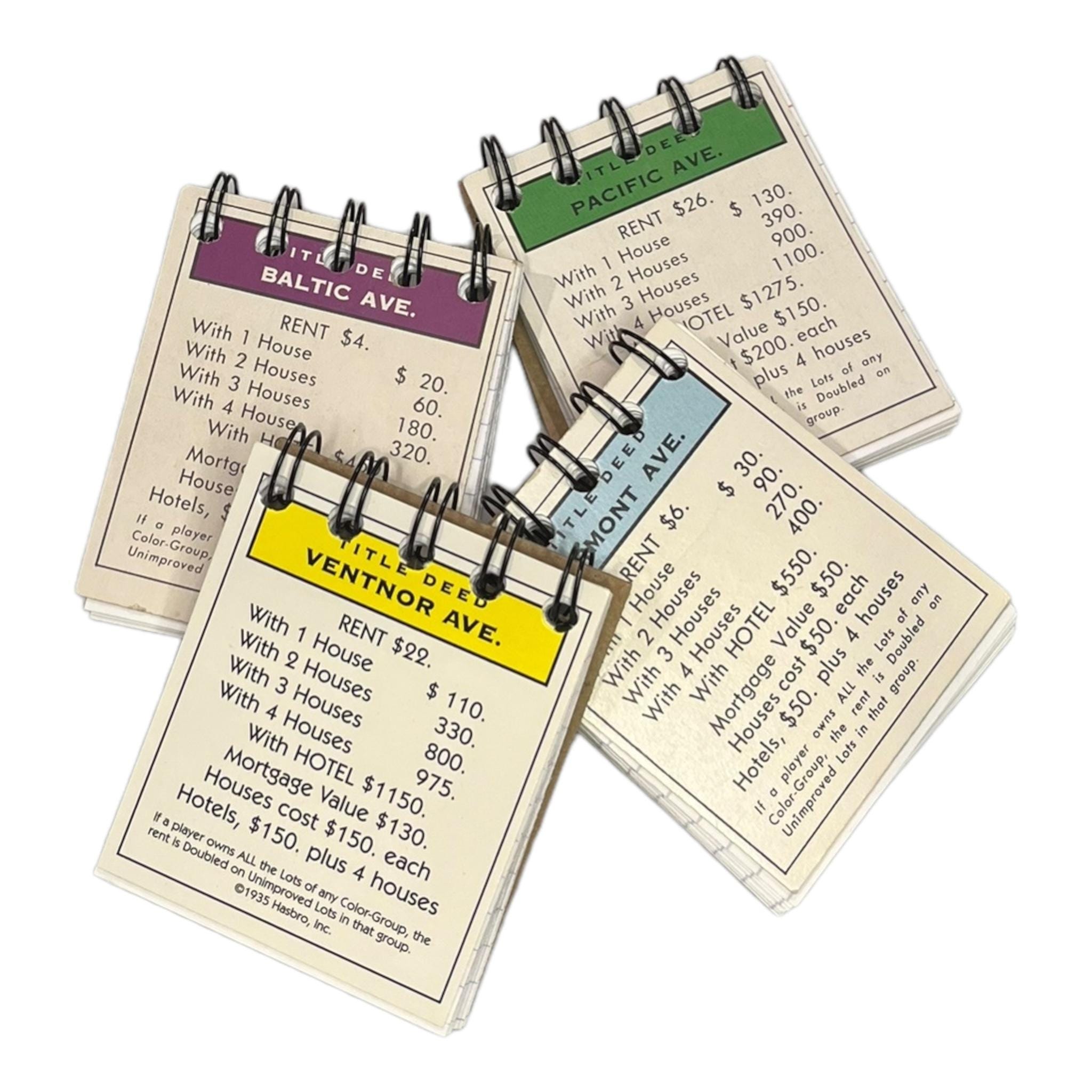 Monopoly Notepad Get Lot (3, 5 or 10) of Upcycled Monopoly Property Card Mini Notebook ...