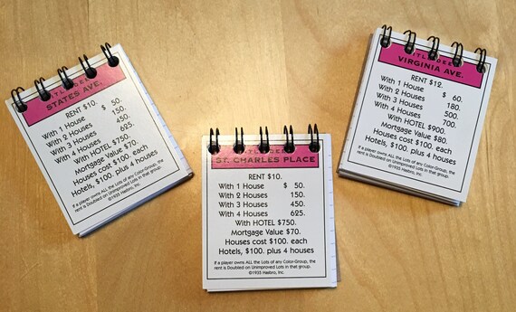 Monopoly Board and Money Note Pad Memo Holder