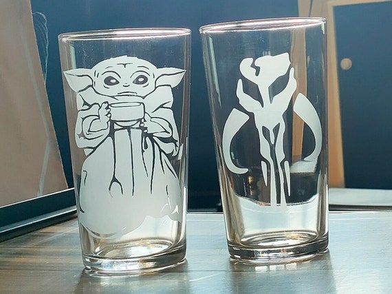 Mandalorian Gift Beer Pintglass Grogu Design Geeknerd 