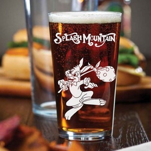 Splash Mountain Gift | Beer PintGlass | Disney Park Decor | Beer Glass Etching