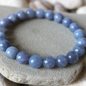 8mm Aquamarine Crystal Stretch Bracelet, Blue Gemstone Bead Bracelet, Unisex Aquamarine Jewelry, Chakra Healing Energy Bracelet, Woman Gift