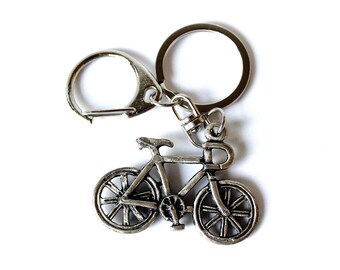 Silver Bike Keychain Purse Charm, Bicycle Velocipede Keychain Bag Charm, Biker's Gift, Key Accessory for Men, Boy Birthday Gift, Men's Gift