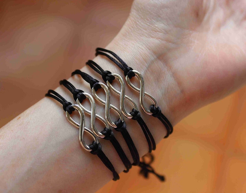 Infinity Red Black String Bracelet, Eternity Endless Friendship