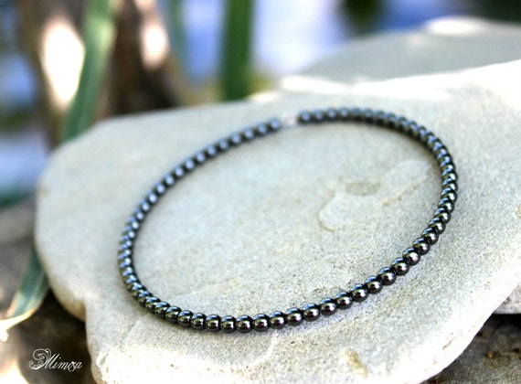 Dainty Hematite Gemstone Bangle Delicate Grey Hematite Bracelet Woman Crystal Energy Jewelry Chakra Healing Balance Jewelry Gift for Her Etsy Canada