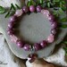 Lepidolite and Rose Quartz Bracelet, Woman Lepidolite Gemstone Jewelry ...