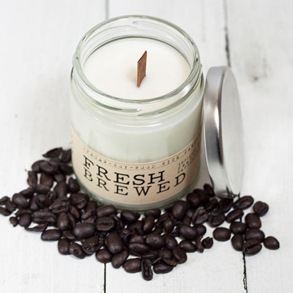 Coffee Scented Candle, Soy Candle, Scented Candle, Scented Soy Candle, Coffee Scented Wood Wick Candle, Manly Candle, Coffee Scent