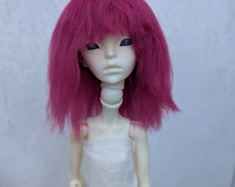 Fuchsia Yarn Wig for MSD BJD (17.3-17.5cm)