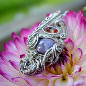 スタールビーワイヤーラップペンダント