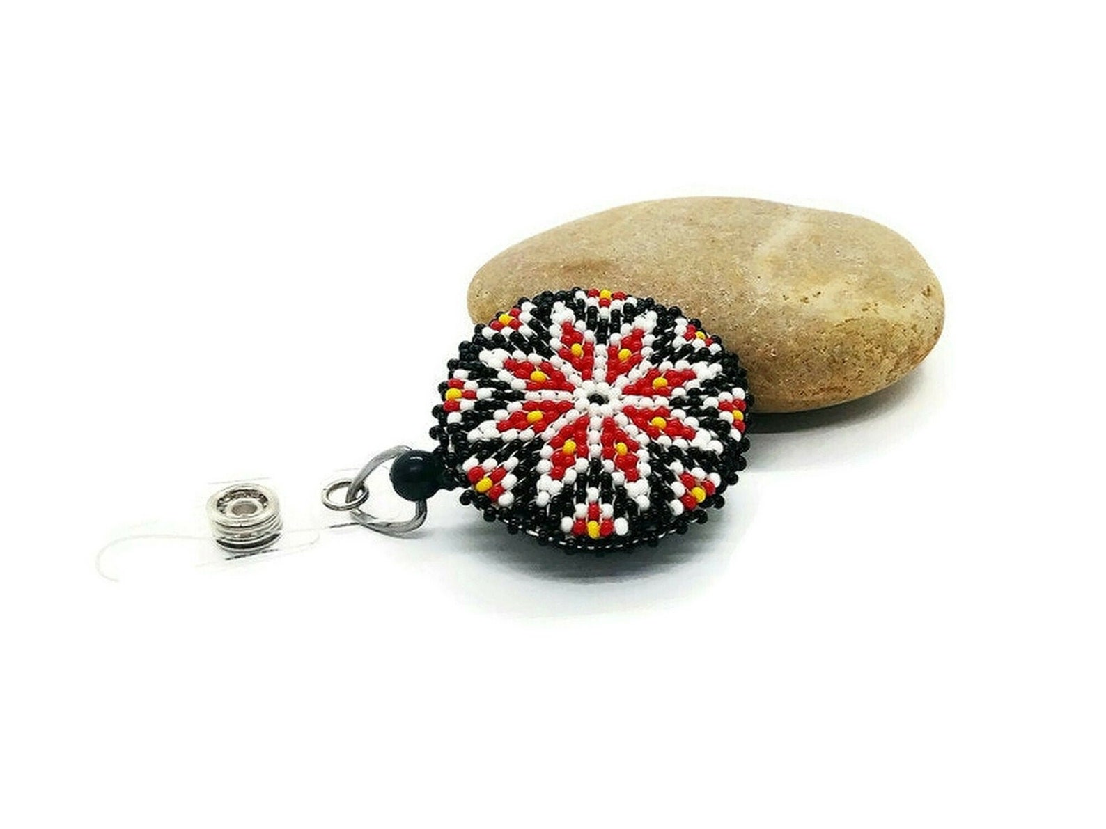 Fun Flower Designer Beaded Retractable Badge Reel with Native Etsy