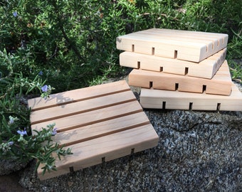Cedar soap dish set of 5