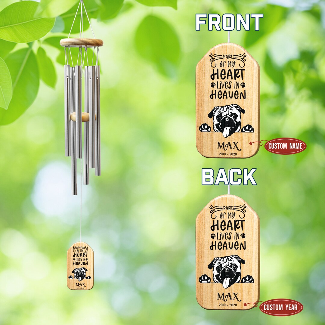 Personalized Wind Chime Dog in Loving Memory Wind Chime Dog Etsy