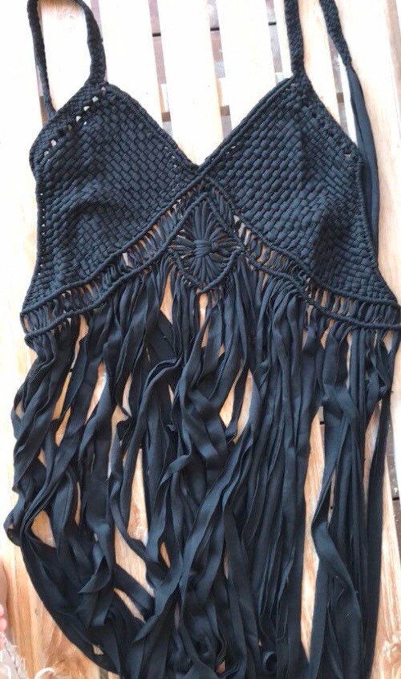 Black macrame top