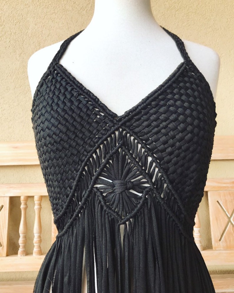 Black macrame top