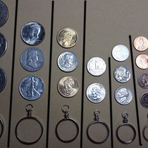 Coin Bezels Large Silver dollars,small presidential dollars Sacajawea ,S. B Anthony half,quarter,dime nickel,or penny. turn into a necklace. image 2